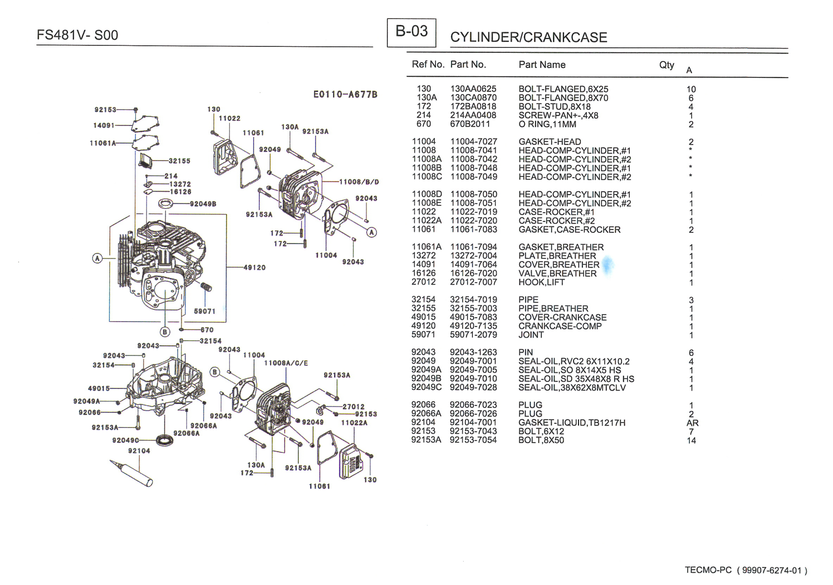 Kawasaki FS481V Engine Manual FS Series Service Repair Shop Parts Owner Operator Instant Download