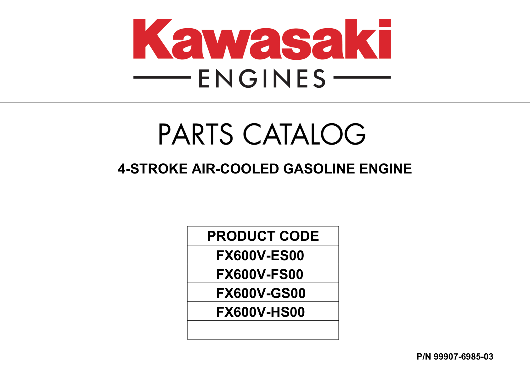 Kawasaki FX600V Engine Manual FX Series Service Repair Shop Parts Owner Operator Instant Download