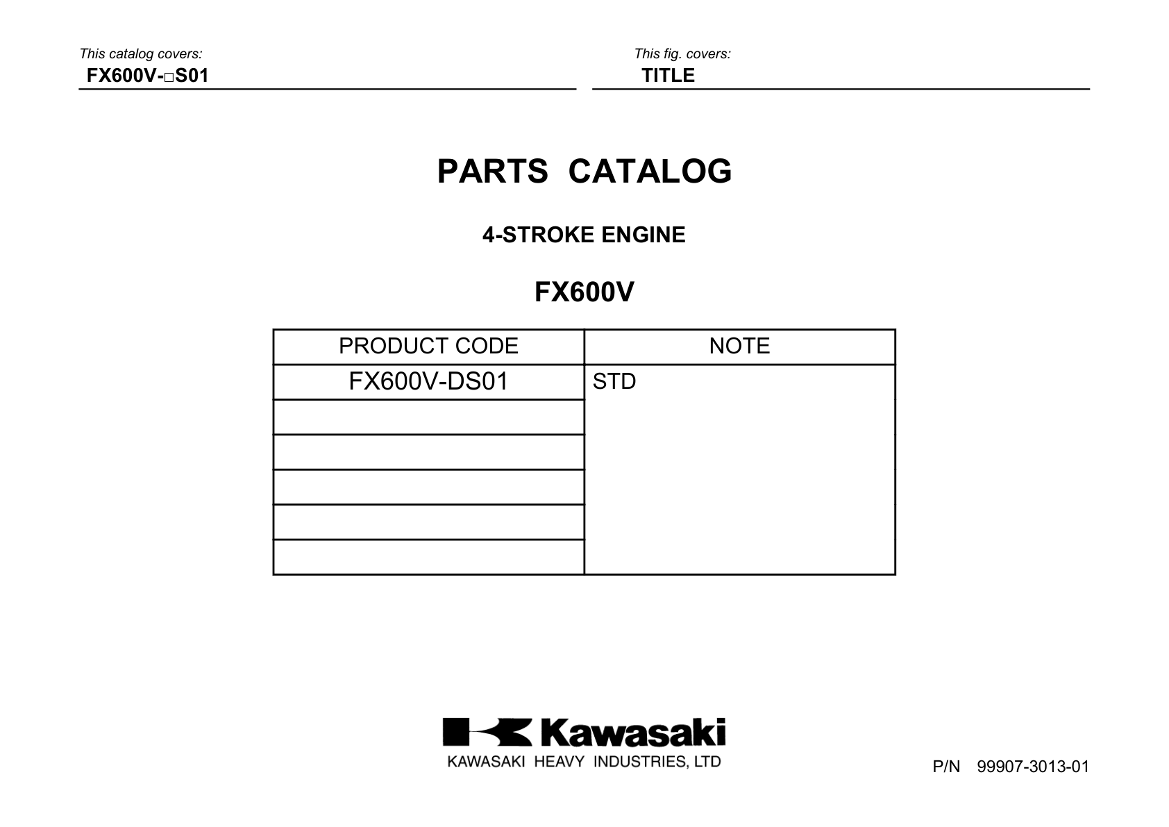Kawasaki FX600V Engine Manual FX Series Service Repair Shop Parts Owner Operator Instant Download