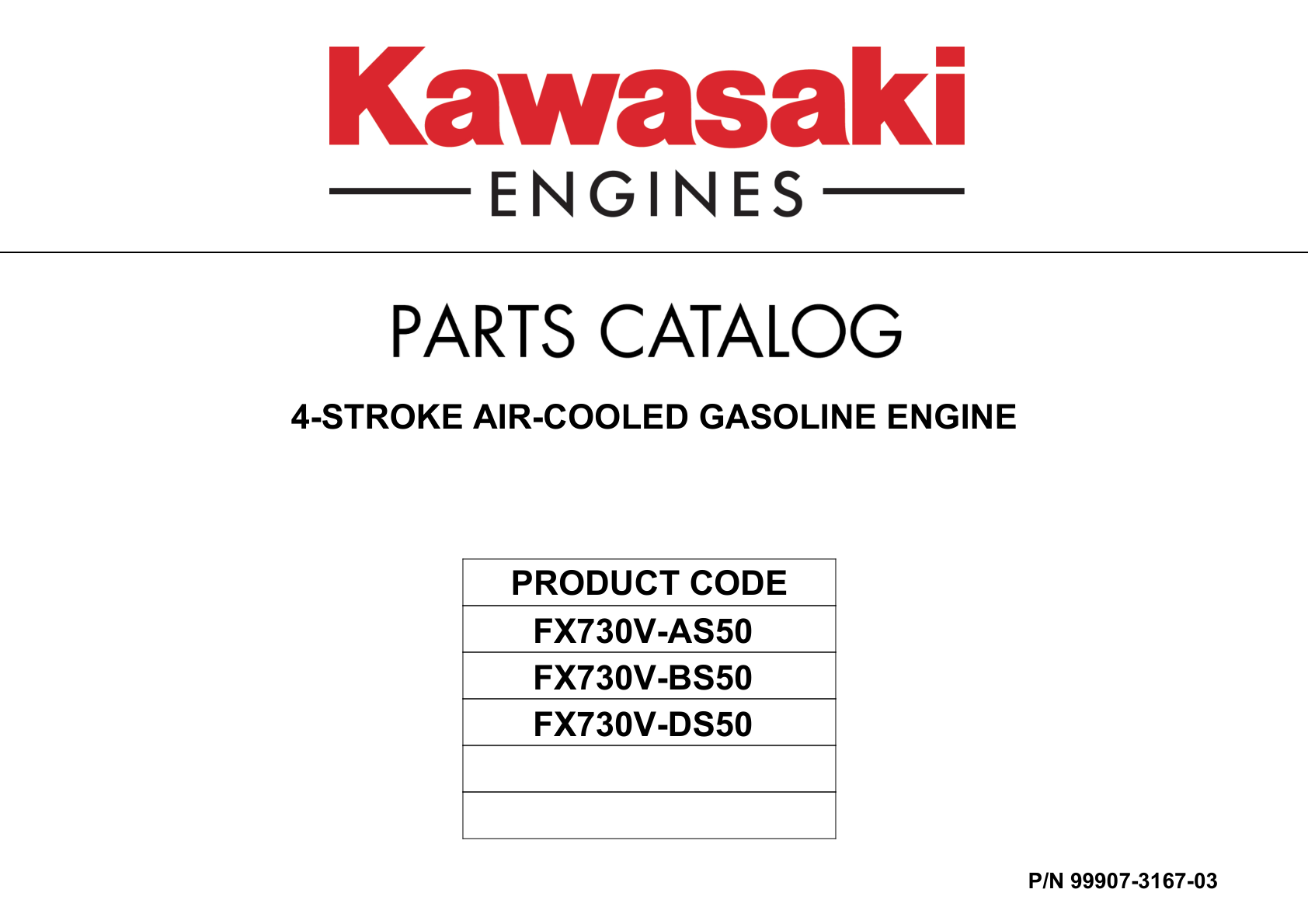 Kawasaki FX730V Engine Manual FX Series Service Repair Shop Parts Owner Operator Instant Download