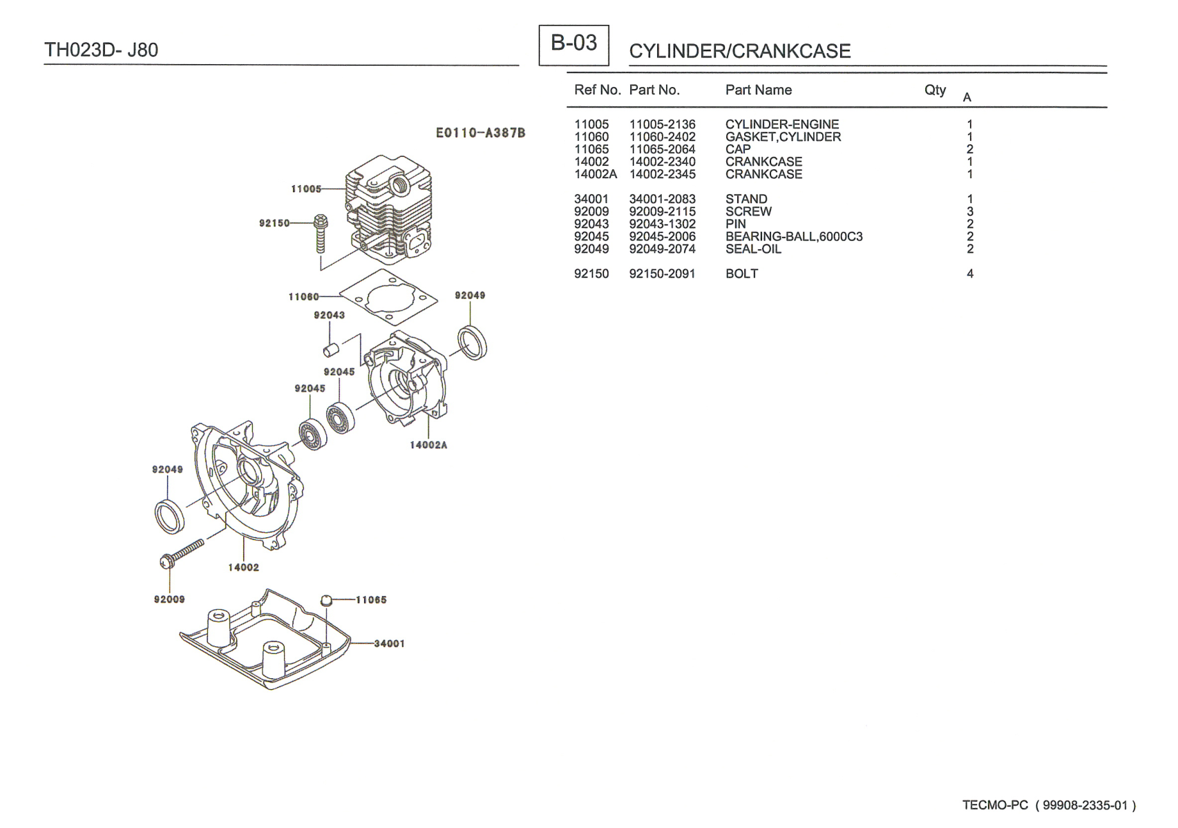 Kawasaki TH023D Engine Manual TH Series Service Repair Shop Parts Owner Operator Instant Download