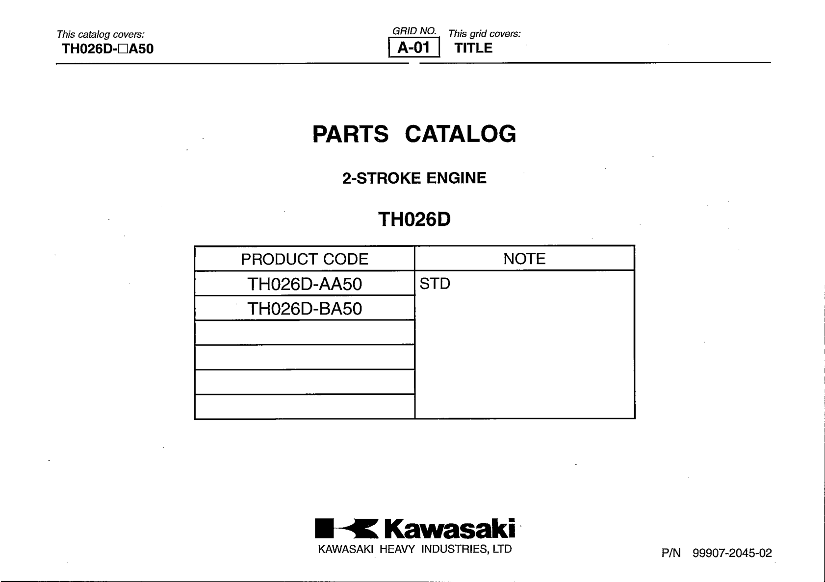 Kawasaki TH026D Engine Manual TH Series Service Repair Shop Parts Owner Operator Instant Download