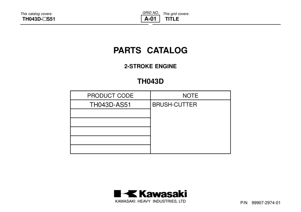 Kawasaki TH043D Engine Manual TH Series Service Repair Shop Parts Owner Operator Instant Download