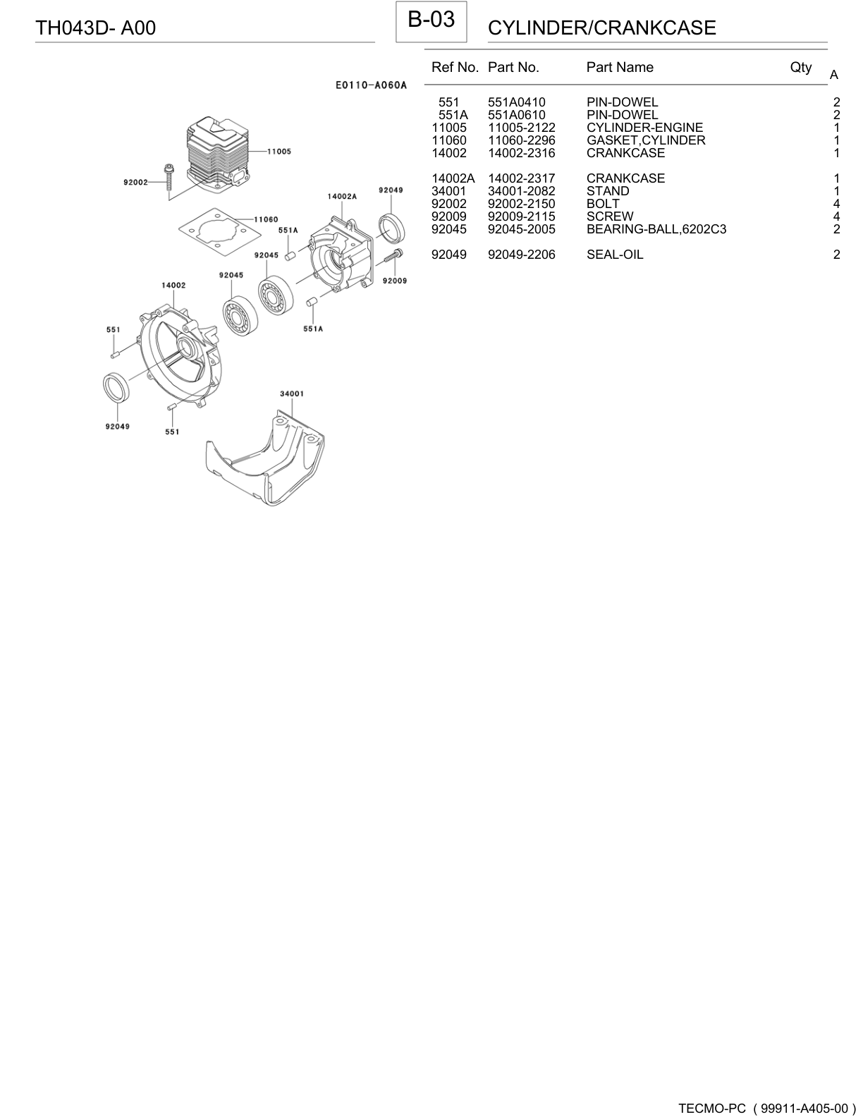 Kawasaki TH043D Engine Manual TH Series Service Repair Shop Parts Owner Operator Instant Download