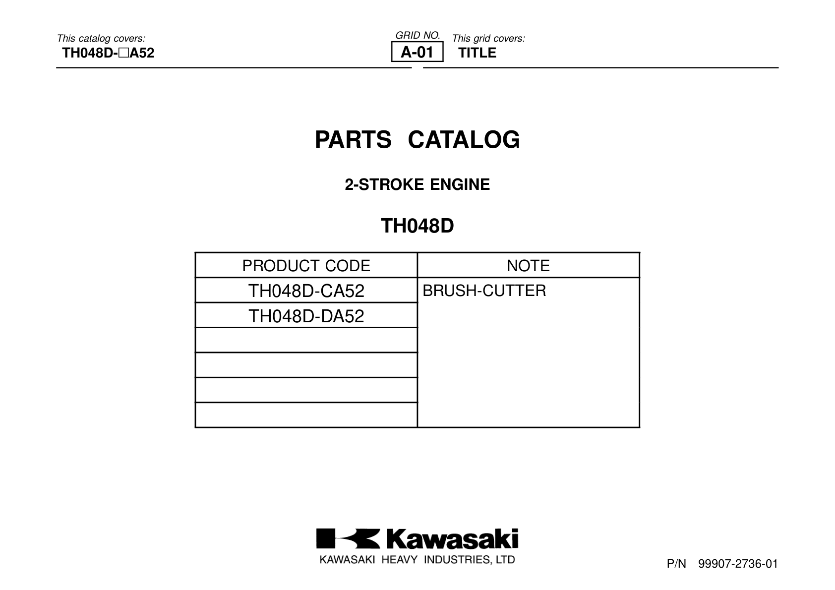 Kawasaki TH048D Engine Manual TH Series Service Repair Shop Parts Owner Operator Instant Download
