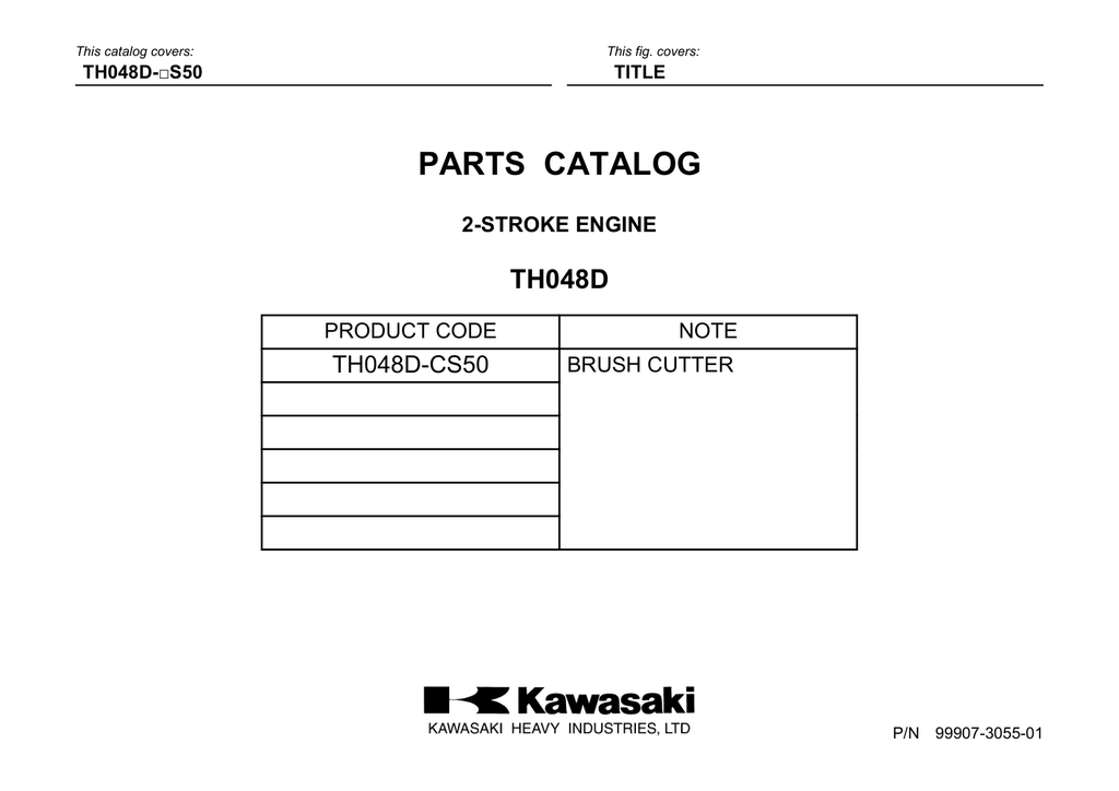 Kawasaki TH048D Engine Manual TH Series Service Repair Shop Parts Owner Operator Instant Download
