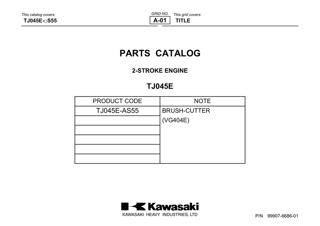 Kawasaki TJ45E Engine Manual TJ Series Service Repair Shop Parts Owner Operator Instant Download