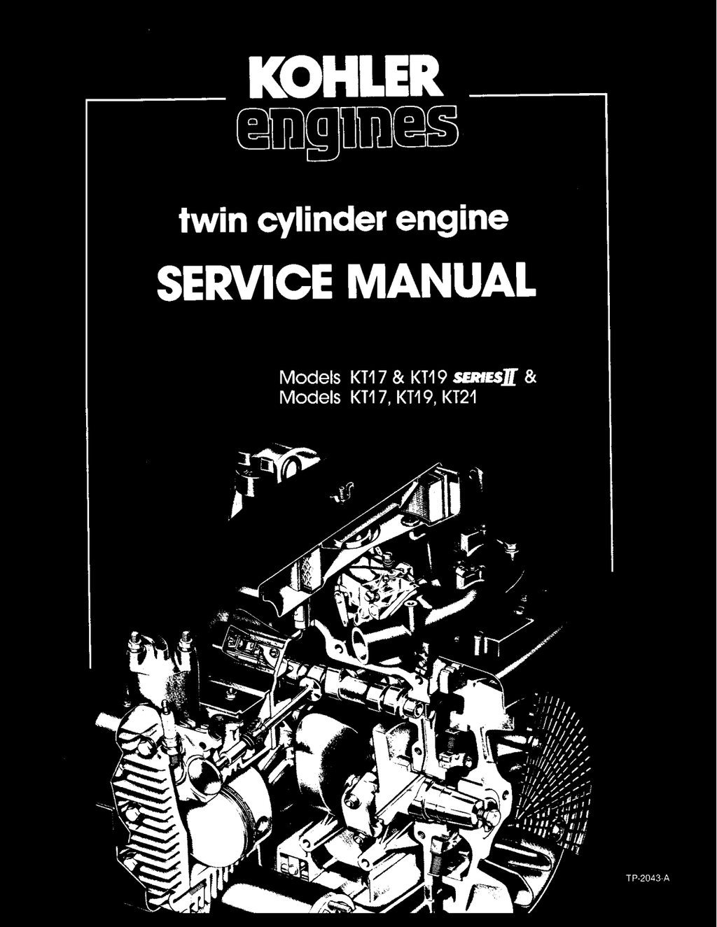 Kohler KT17 Engine Manual KT SERIES Service Repair Shop Parts Owner Operator Instant Download