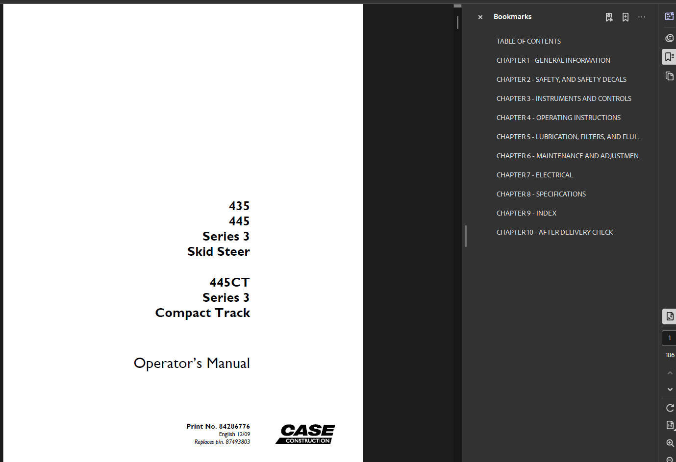 Case Skid Steer 435 Series 3 Operator Owner Manual PDF Instant Download