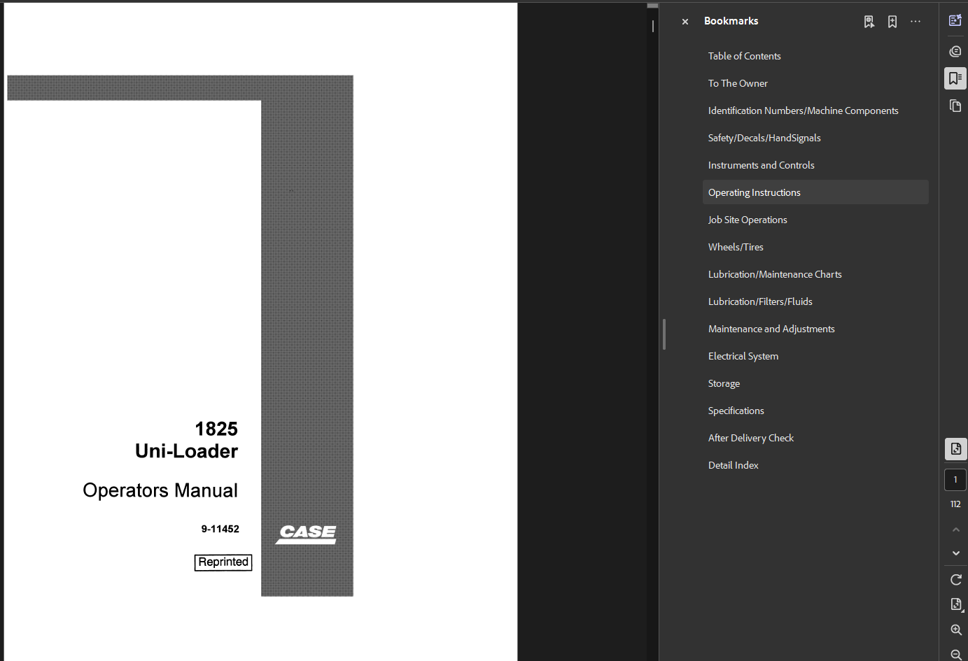 Case Skid Steer 1825 Operator Owner Manual PDF Instant Download