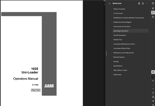 Case Skid Steer 1825 Operator Owner Manual PDF Instant Download