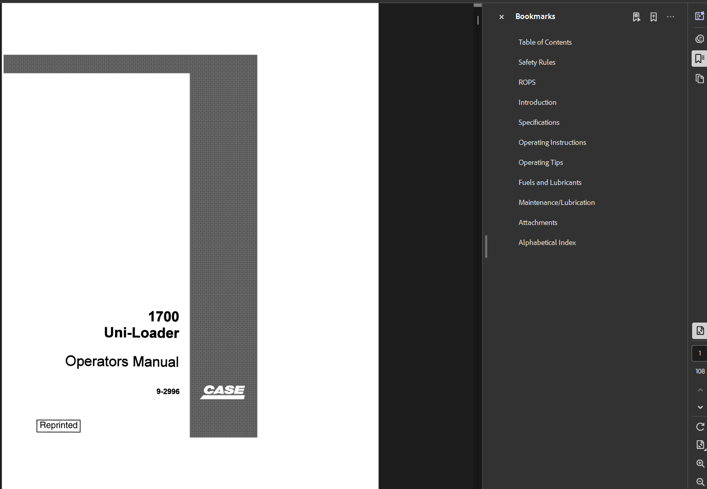 Case Skid Steer 1737 Operator Owner Manual PDF Instant Download