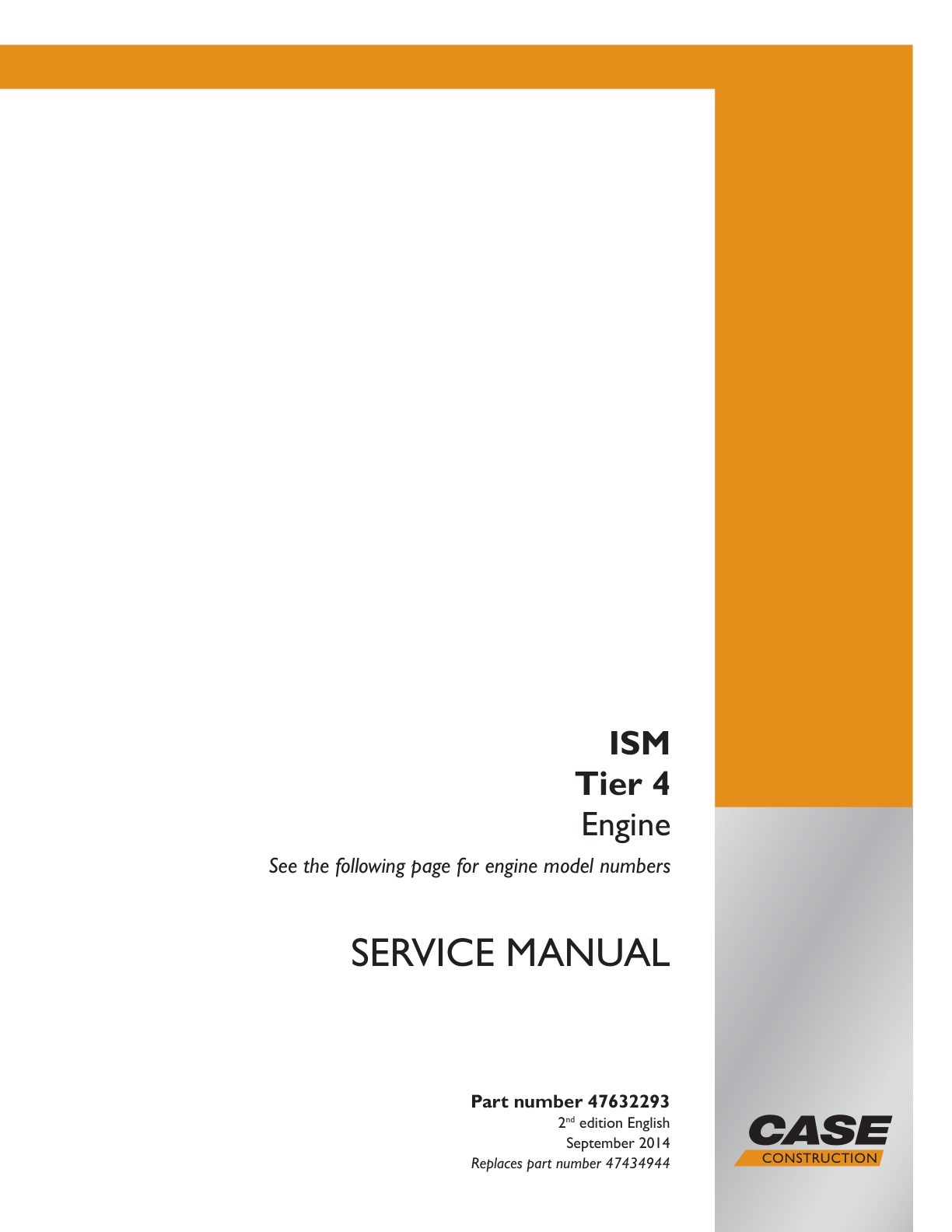 Skid Steer Case SV185 TIER 4B Engine Service Manual PDF Instant Download