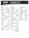 Skid Steer Case SV250 TIER 3 Specifications PDF Instant Download