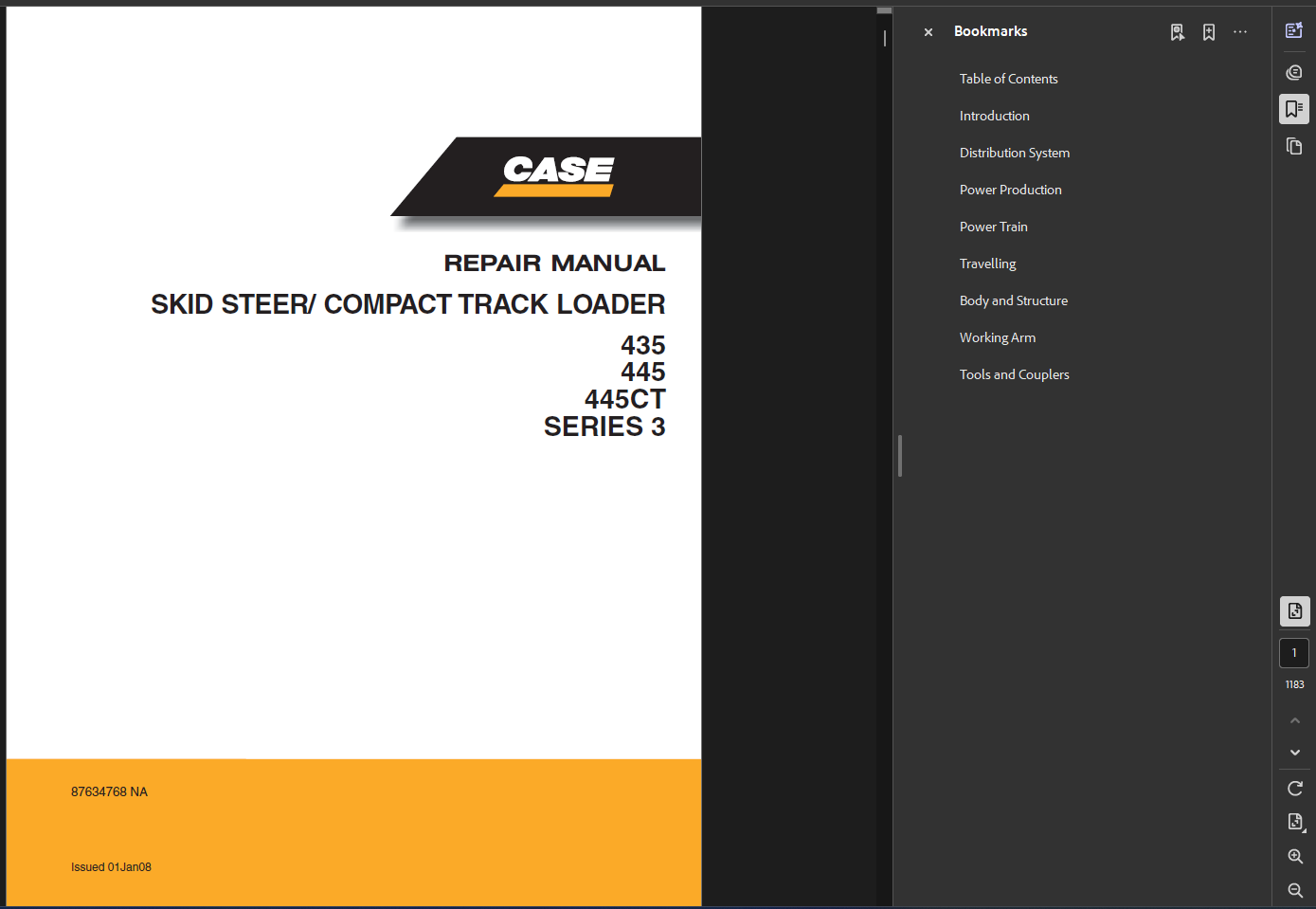 Case Skid Steer 435 Series 3 Service Shop Repair Manual PDF Instant Download